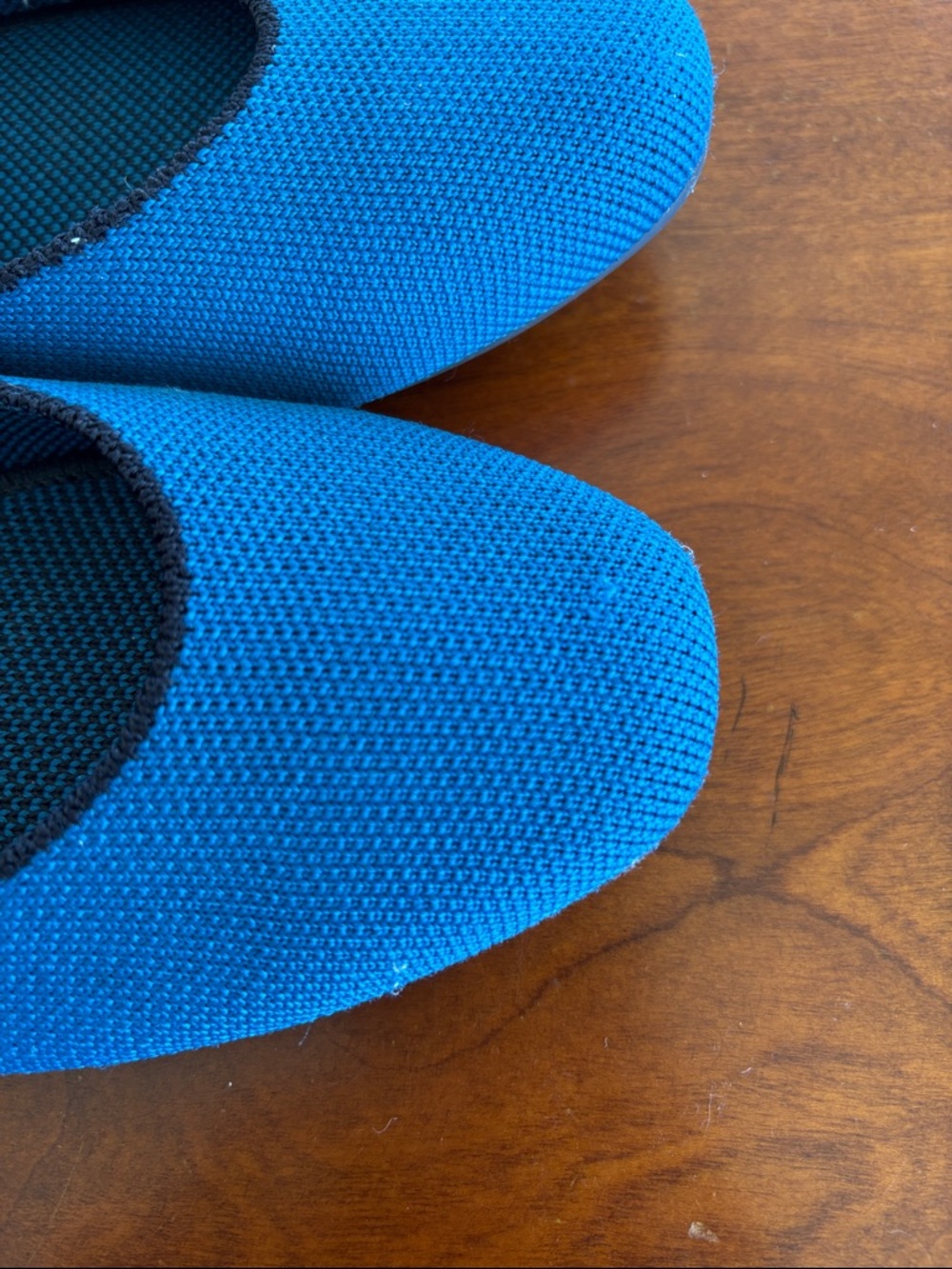 Rothy's Retired Round Toe Electric Blue Knit Slip-On Flats - Picture 16 of 16